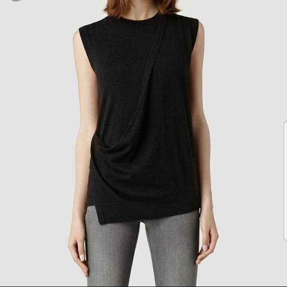 All Saints Lapse charcoal tank top size 6 - Picture 1 of 11